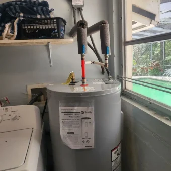 Water heater left